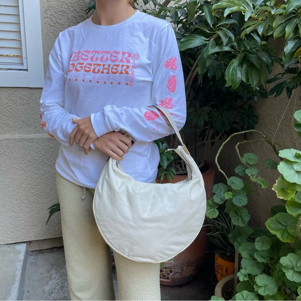 Vintage cream/gold Gucci Duchessa leather shoulder bag
